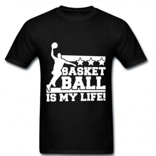 Custom Love Quotes T-Shirts for Mans - Gildan Mens T Shirt basketball life